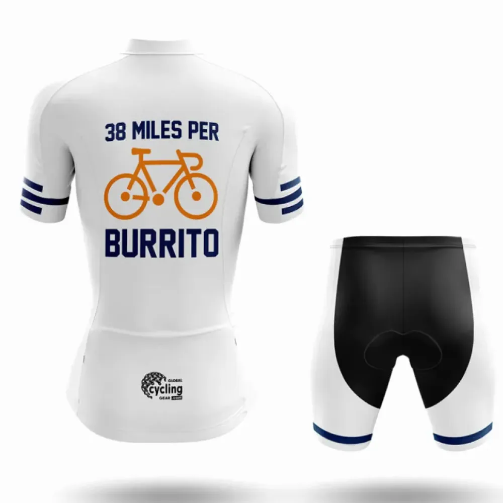 Burrito 38 Miles White/Black/Grey Cycling Kit