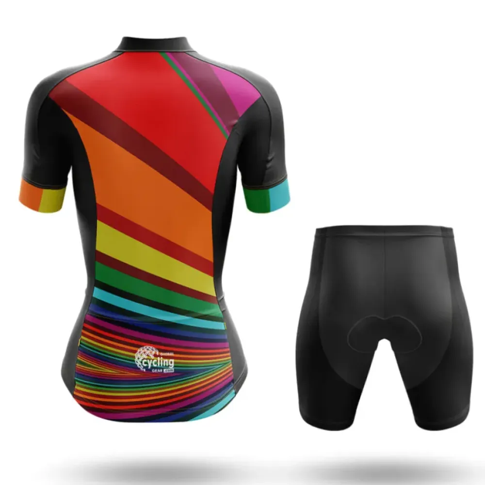 Rainbow Women's Cycling Shorts Black/Red/Grey