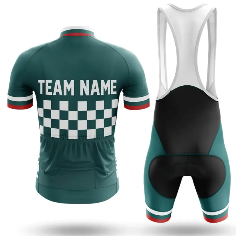 Cycling Kit Custom Team Name Green/Black/White