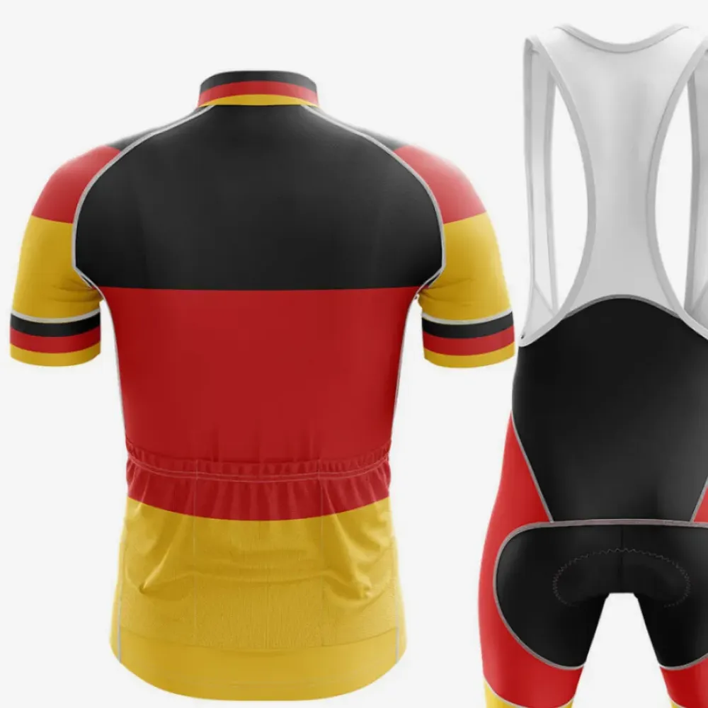 Germany Men's Cycling Jersey Black/Yellow/Red
