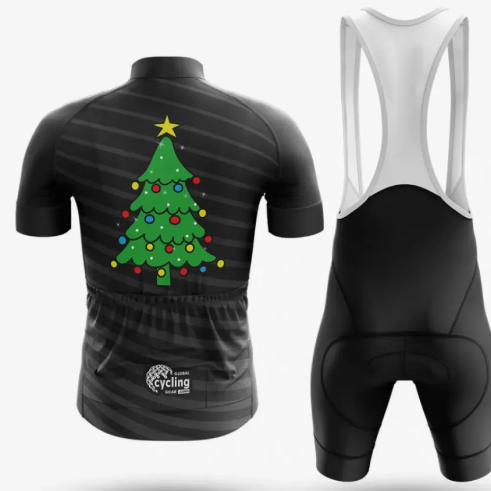 Christmas Tree Cycling Jersey Holiday Sparkle Black/Green/Red