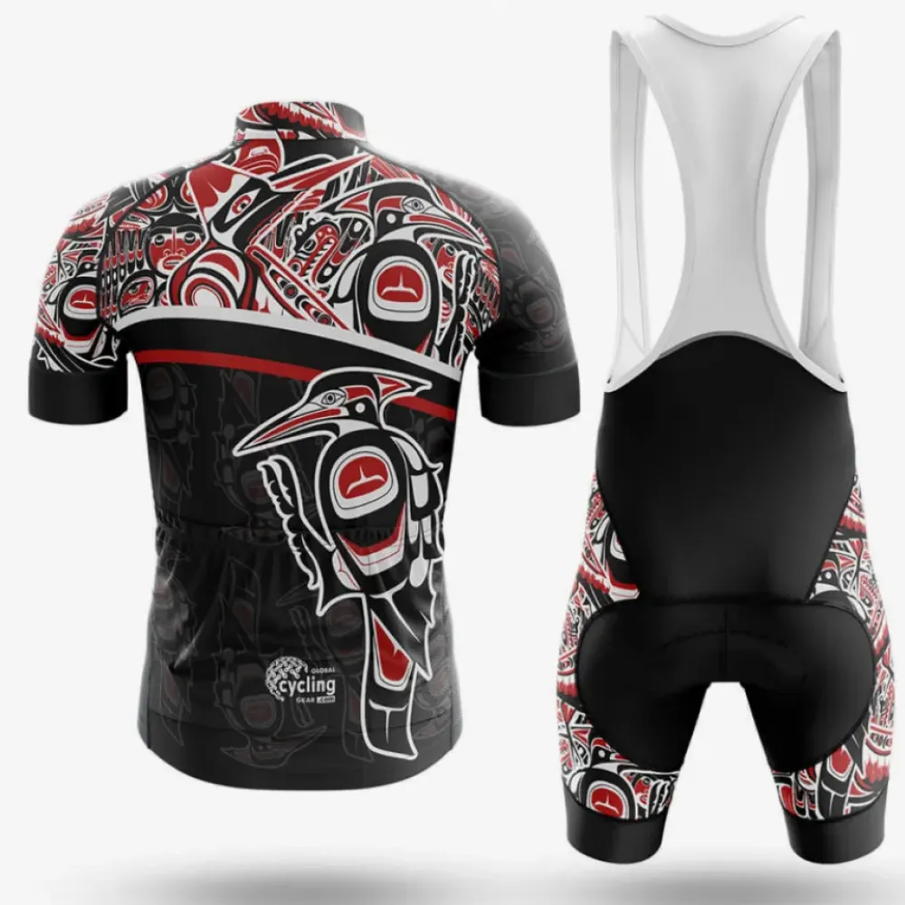 Native American Woodpecker Cycling Kit Full Set Black/Red/White