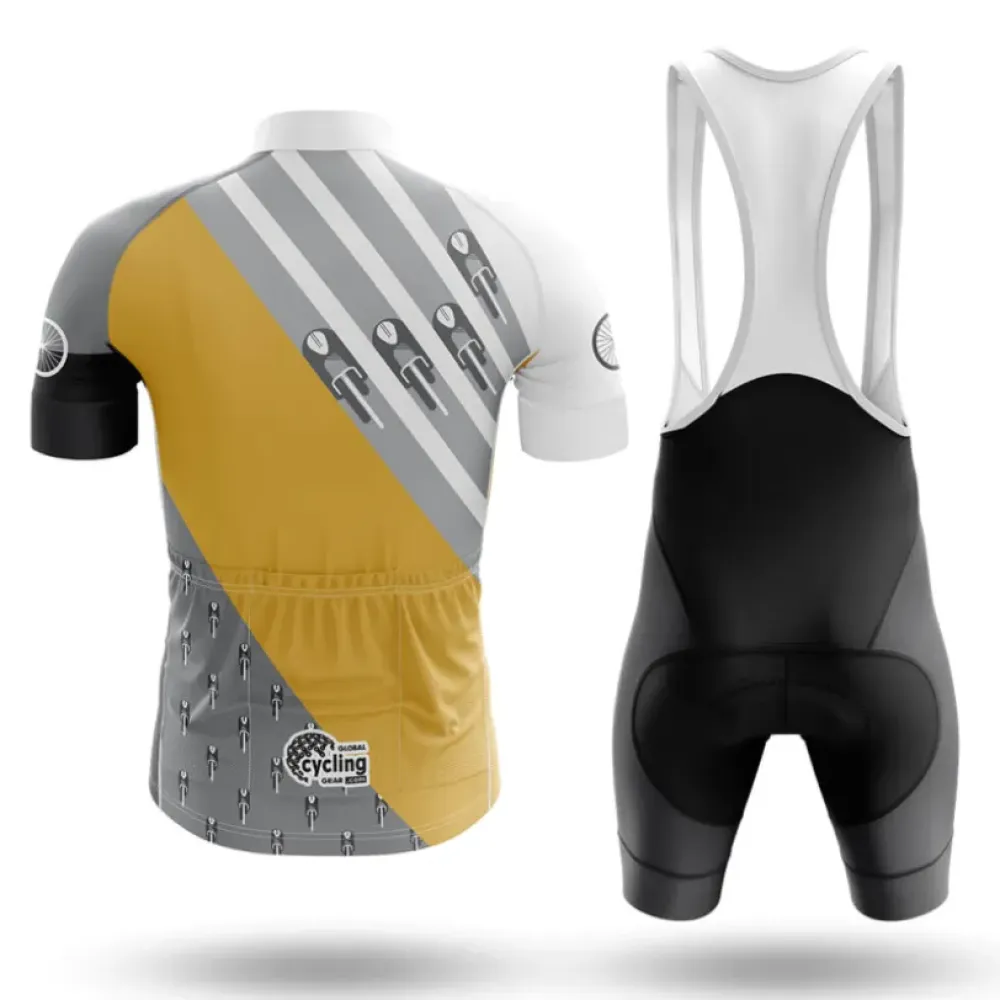 Cycling Kit Retro Feature Gold/White/Silver