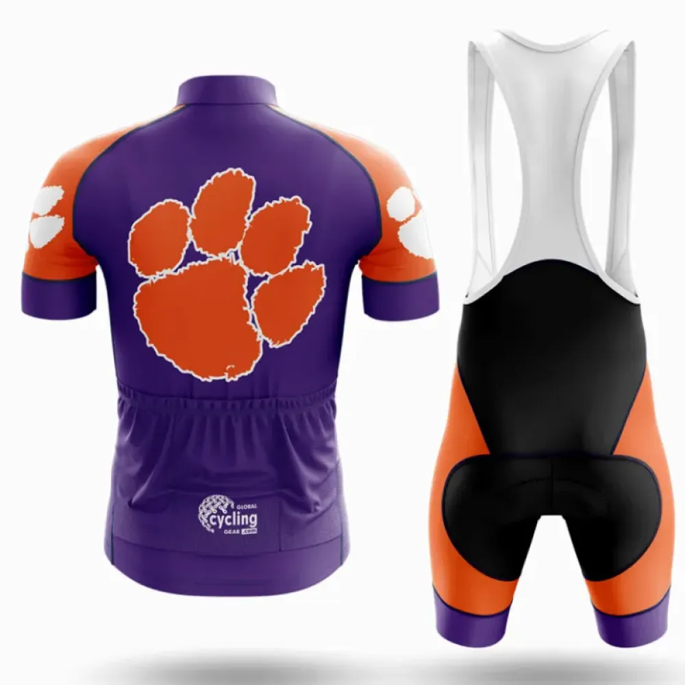 Clemson Tigers Cycling Bibs Paw Print Orange/Black/Purple