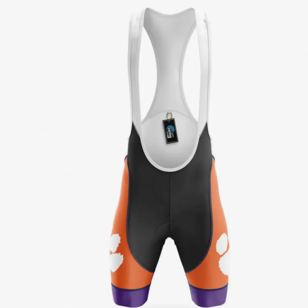 Clemson Tigers Cycling Bibs Paw Print Orange/Black/Purple
