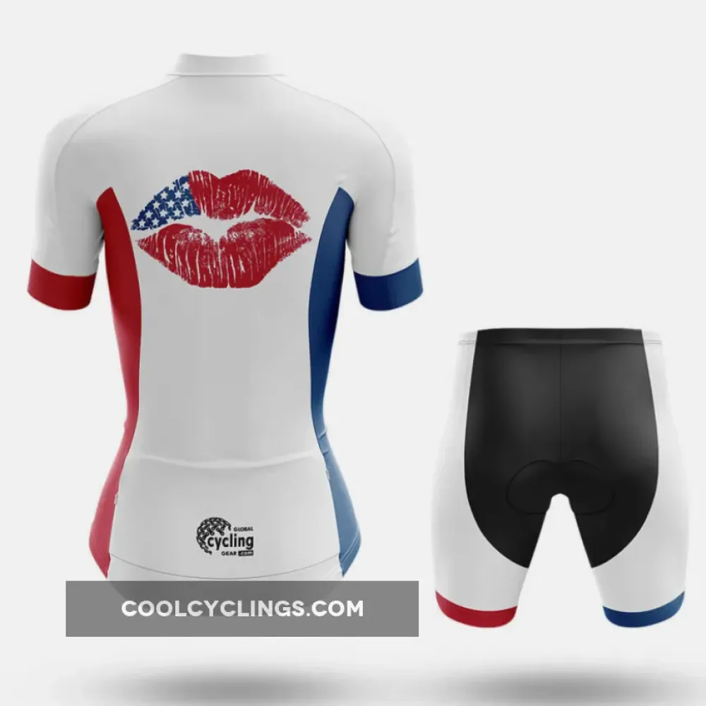 American Flag Lips Cycling Jersey Red/Blue/White