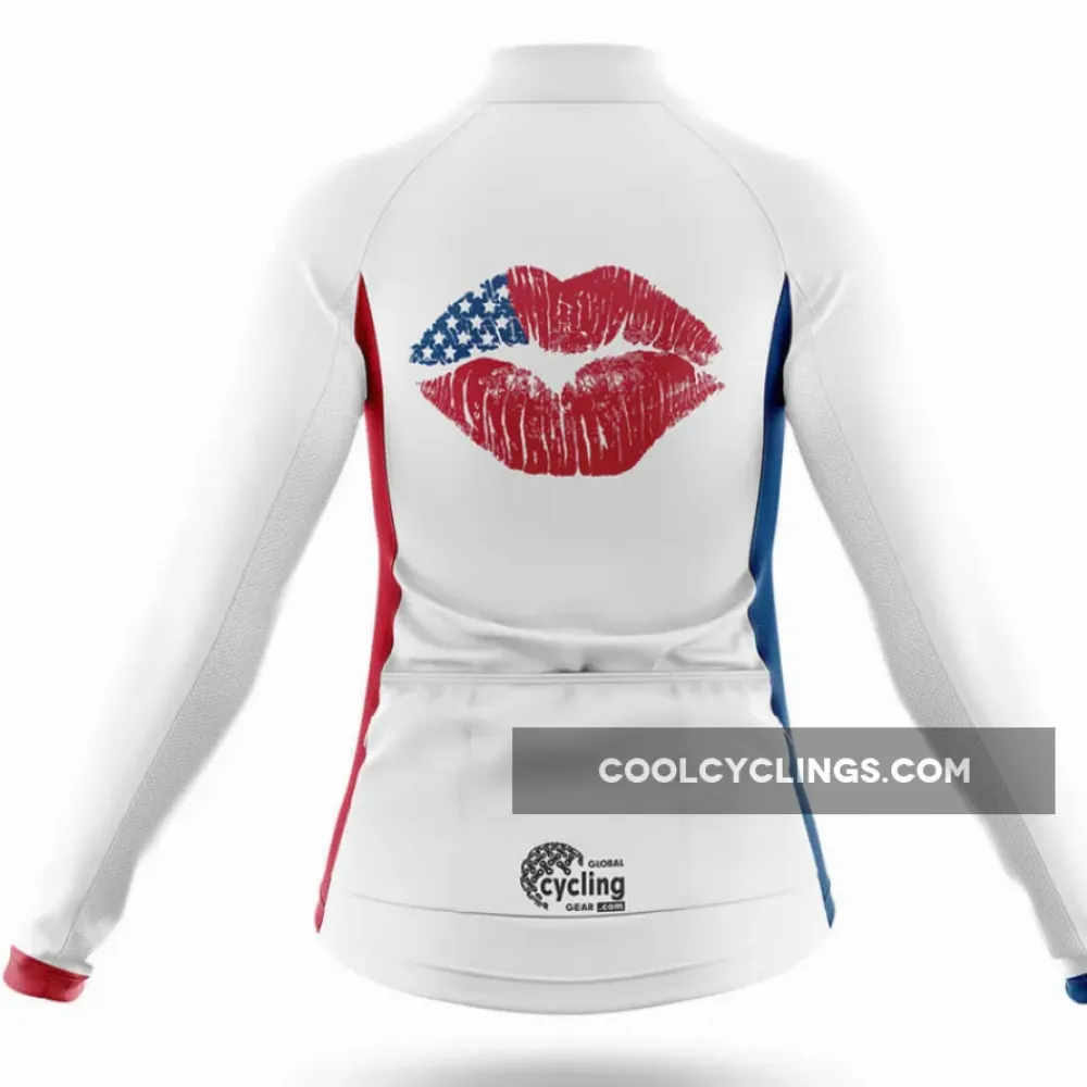 American Flag Lips Cycling Jersey Red/Blue/White