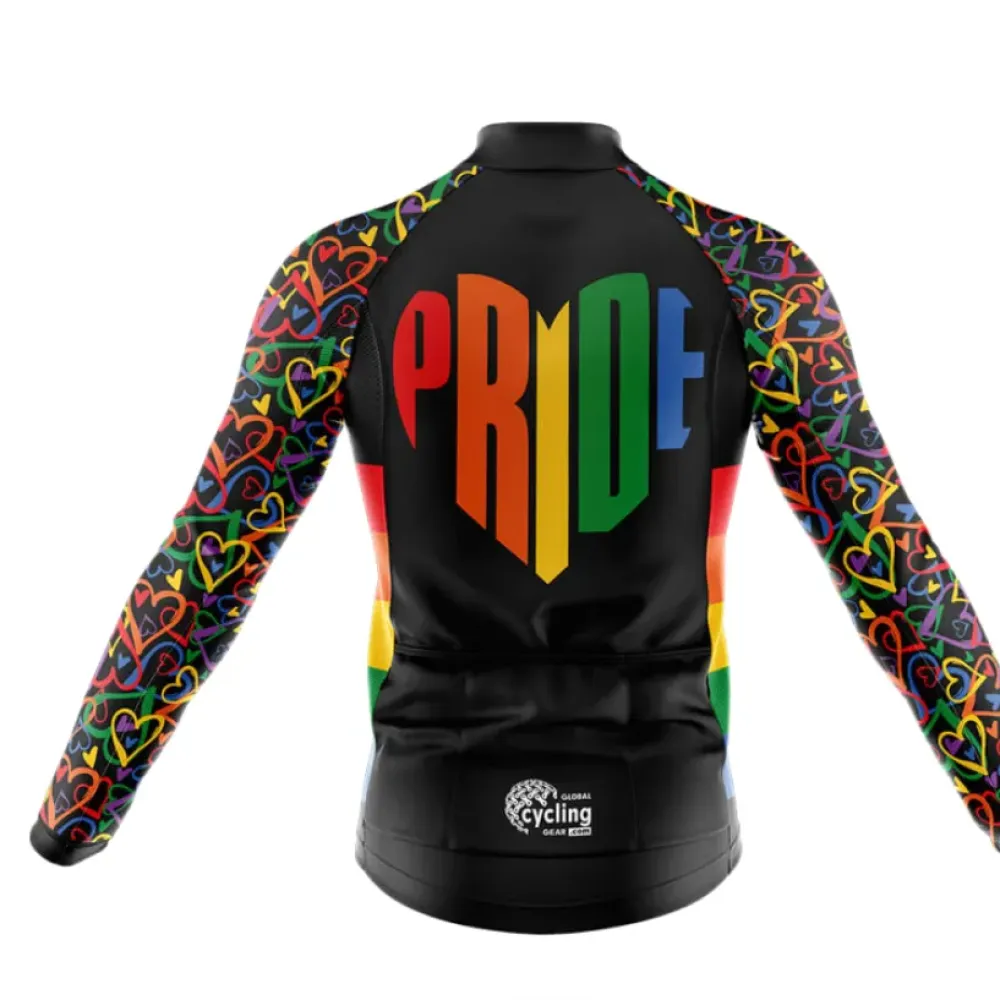 Cycling Bibs Pride Heart Black/Rainbow/White