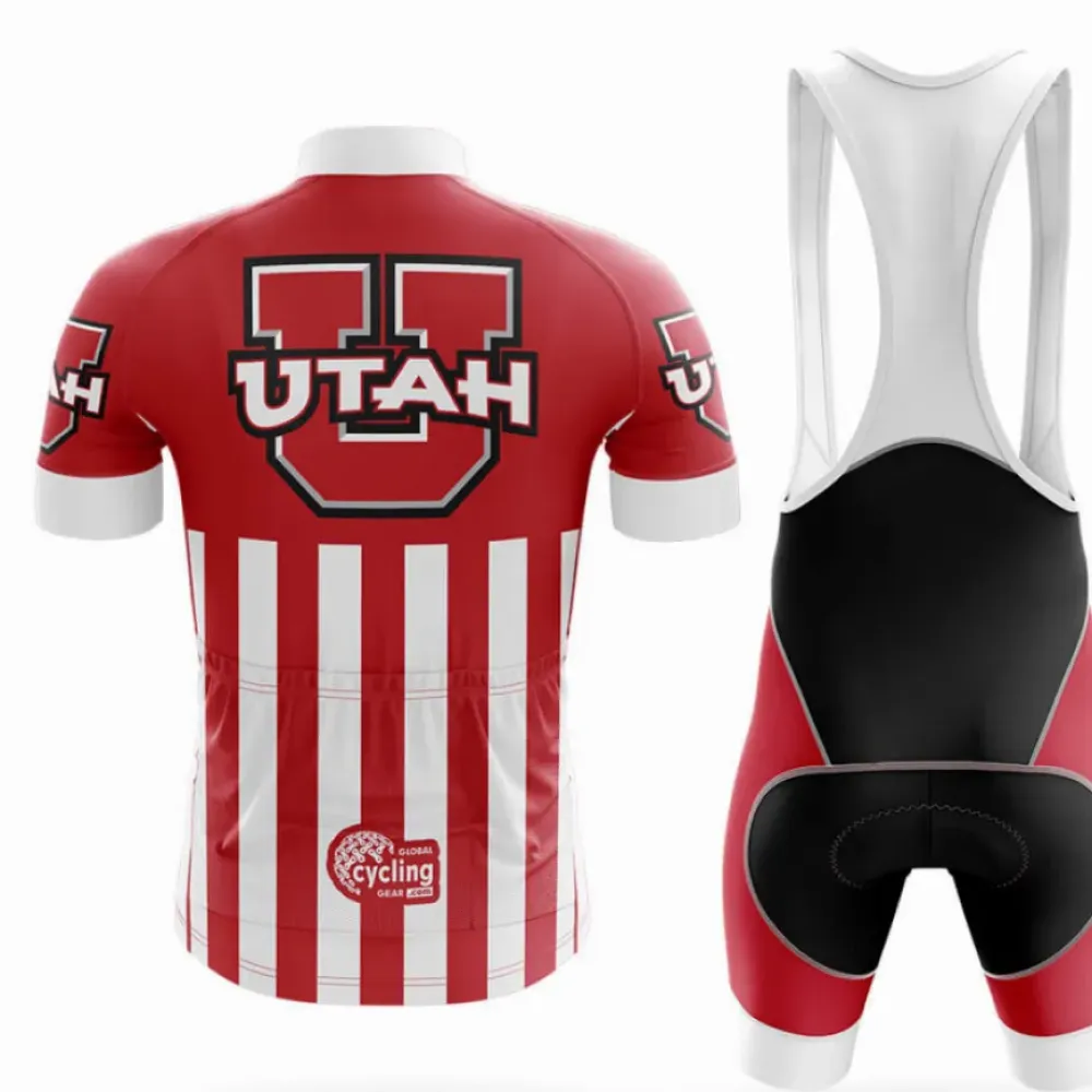 University of Utah Cycling Bibs USA Red/Black/White