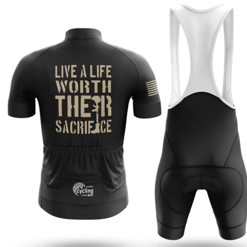 Cycling Kit Live a Life Black/White/Gold