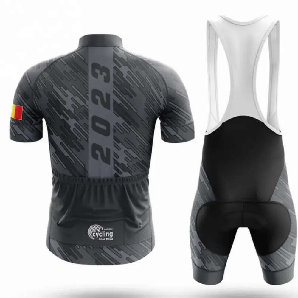 Belgium 2023 Cycling Kit Full Set Ver.3 Unique Design Gray/Yellow/Black