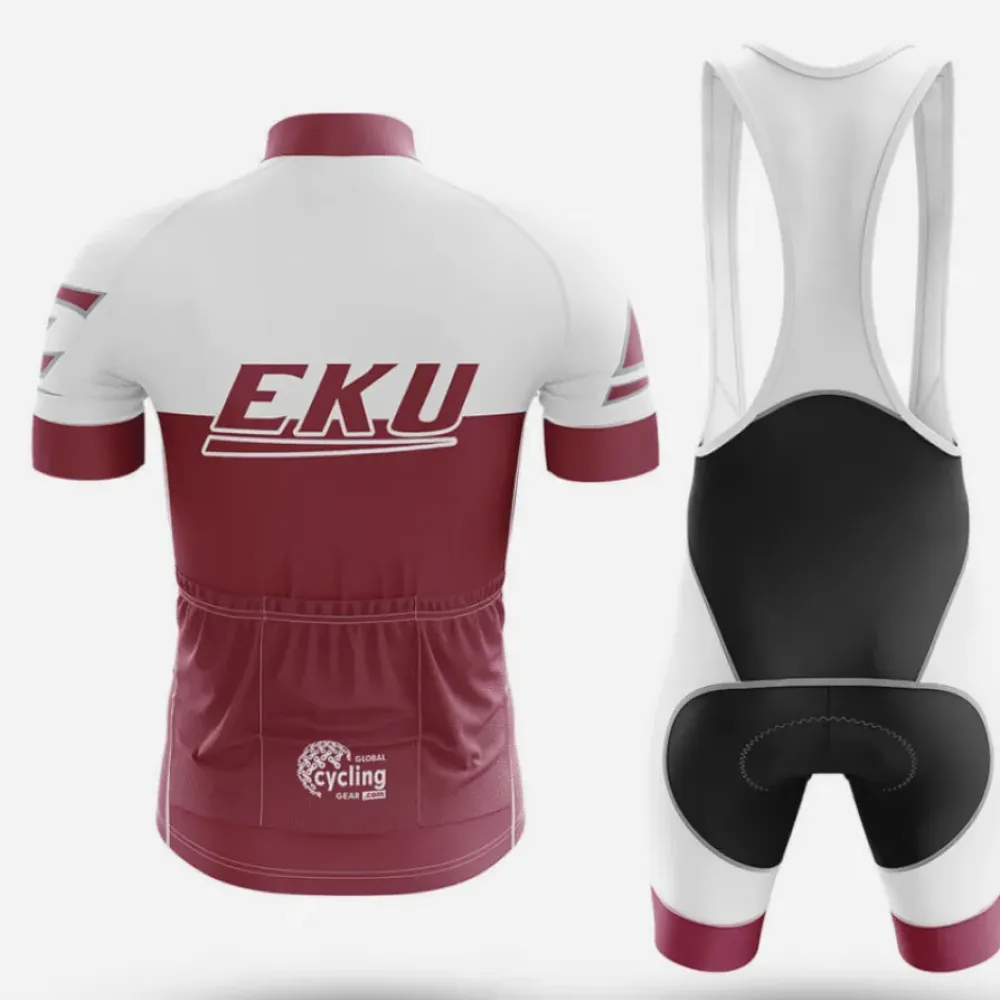 Eastern Kentucky University Long Sleeve Cycling Jersey White/Burgundy/Red