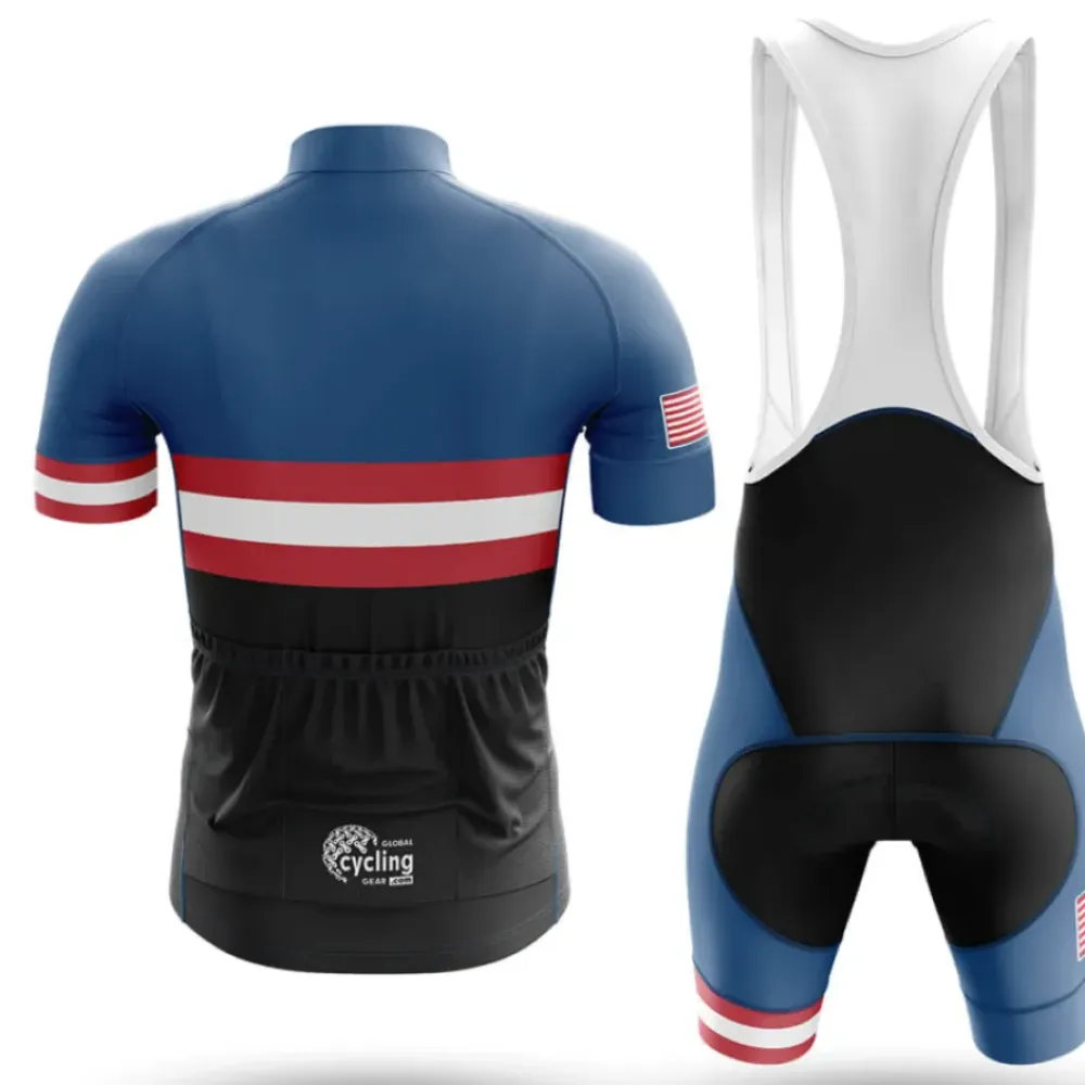USA S26 Cycling Bibs Comfortable Navy/Red/White