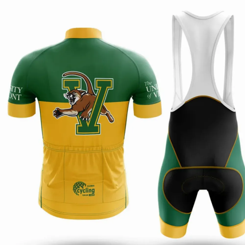 University of Vermont Long Sleeve Cycling Jersey Vermont Pride Green/Yellow/Black