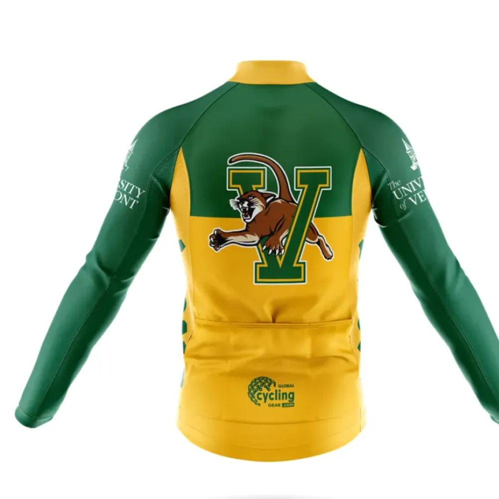 University of Vermont Long Sleeve Cycling Jersey Vermont Pride Green/Yellow/Black