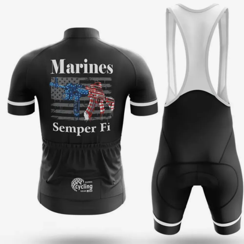 Marines SP Fi Long Sleeve Cycling Jersey Black/Red/White