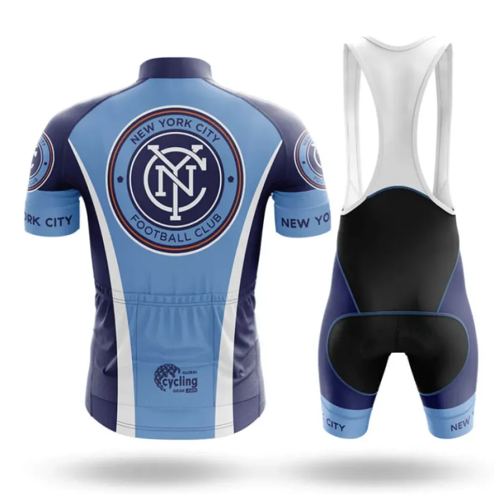 New York City Cycling Bibs Breathable White/Blue/Grey