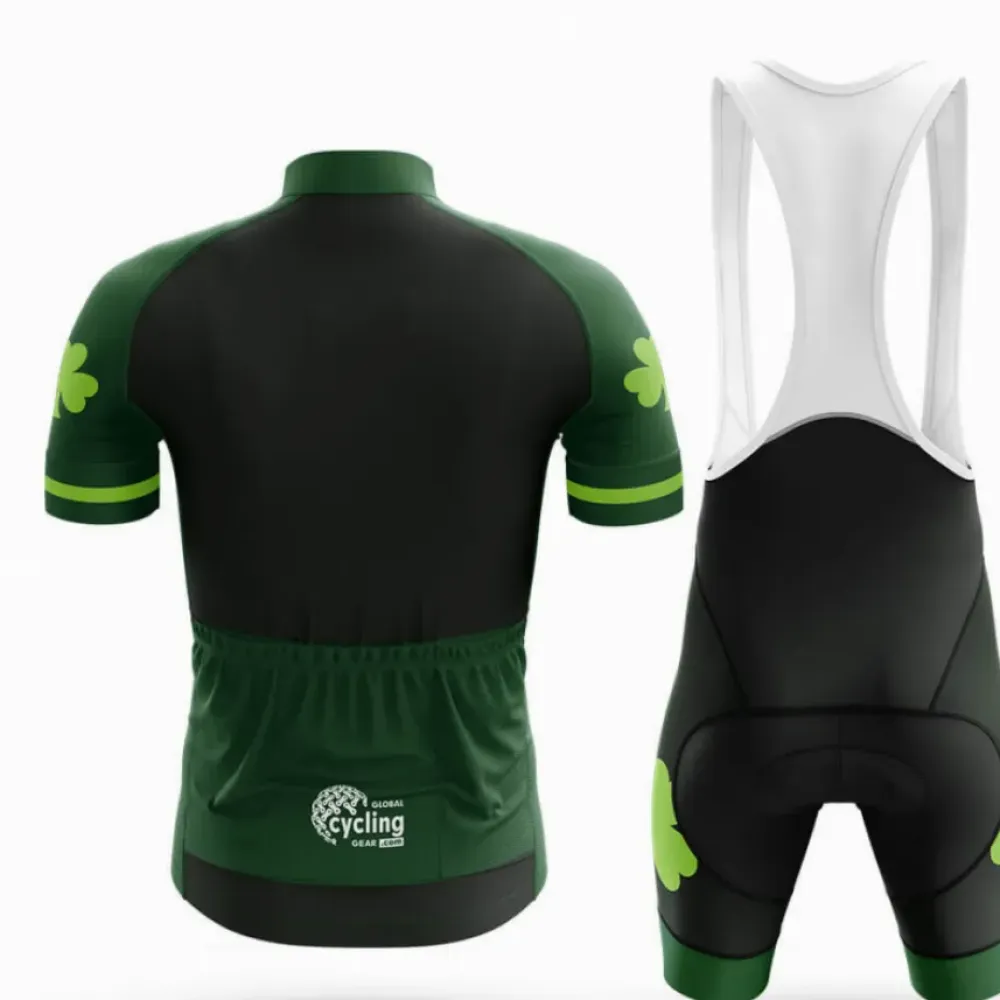 Happy St Patrick's Day Long Sleeve Cycling Jersey Ver.2 Irish Luck Green/Black/Lucky