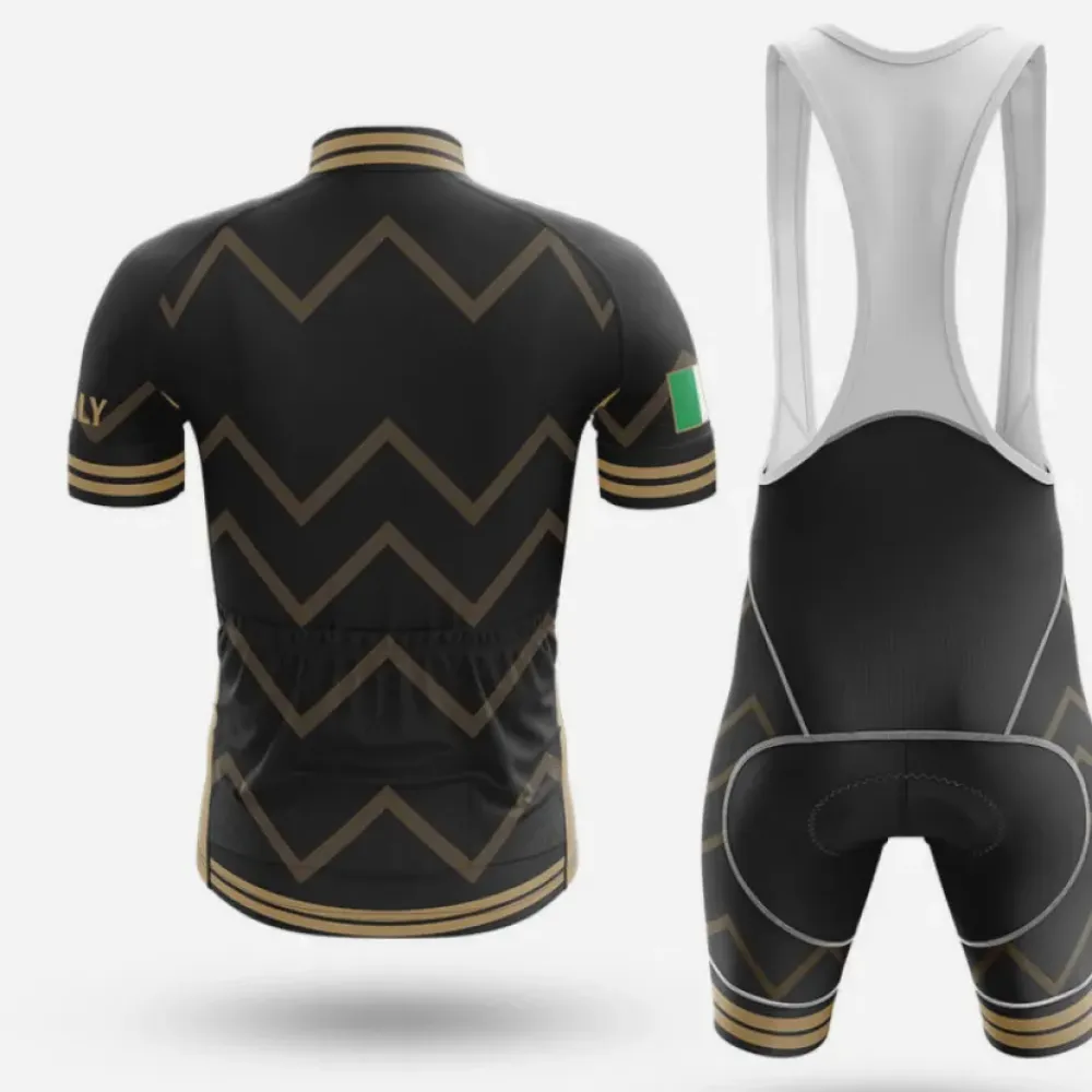 Italy V17 Cycling Kit Italian Flag Black/Gold/White