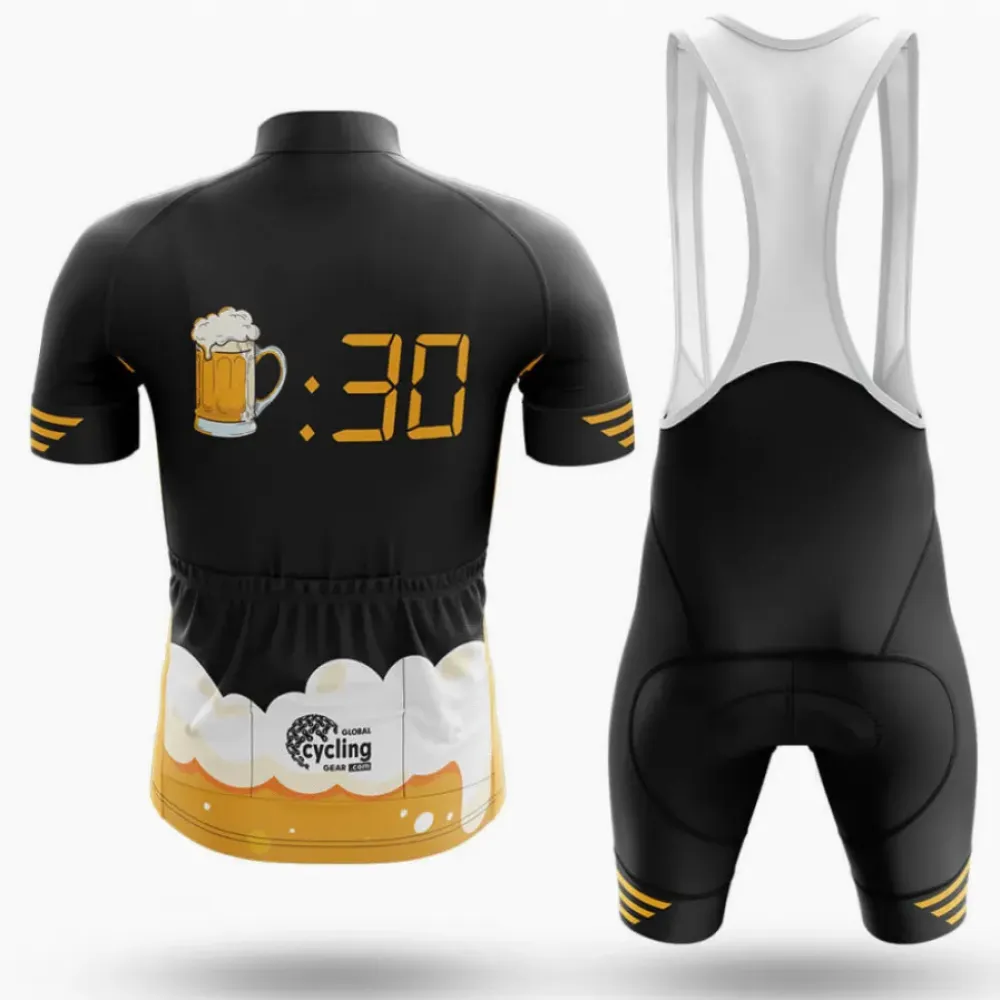 Cycling Bibs Breathable White/Black/Gold