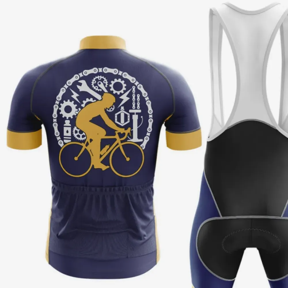 Grandpa Cycling Jersey Ver.2 Never Underestimate Navy/Yellow/Gold