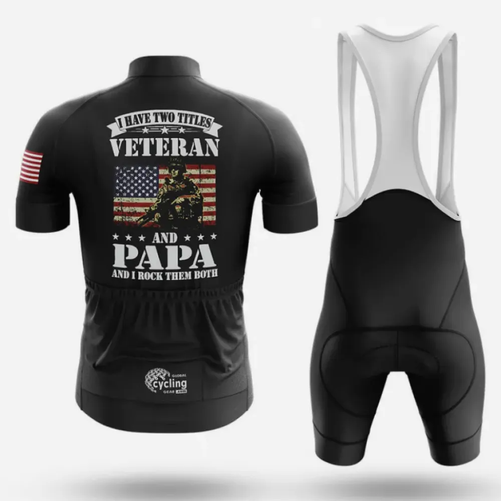 Veteran And Papa Cycling Jersey Black/Red/White