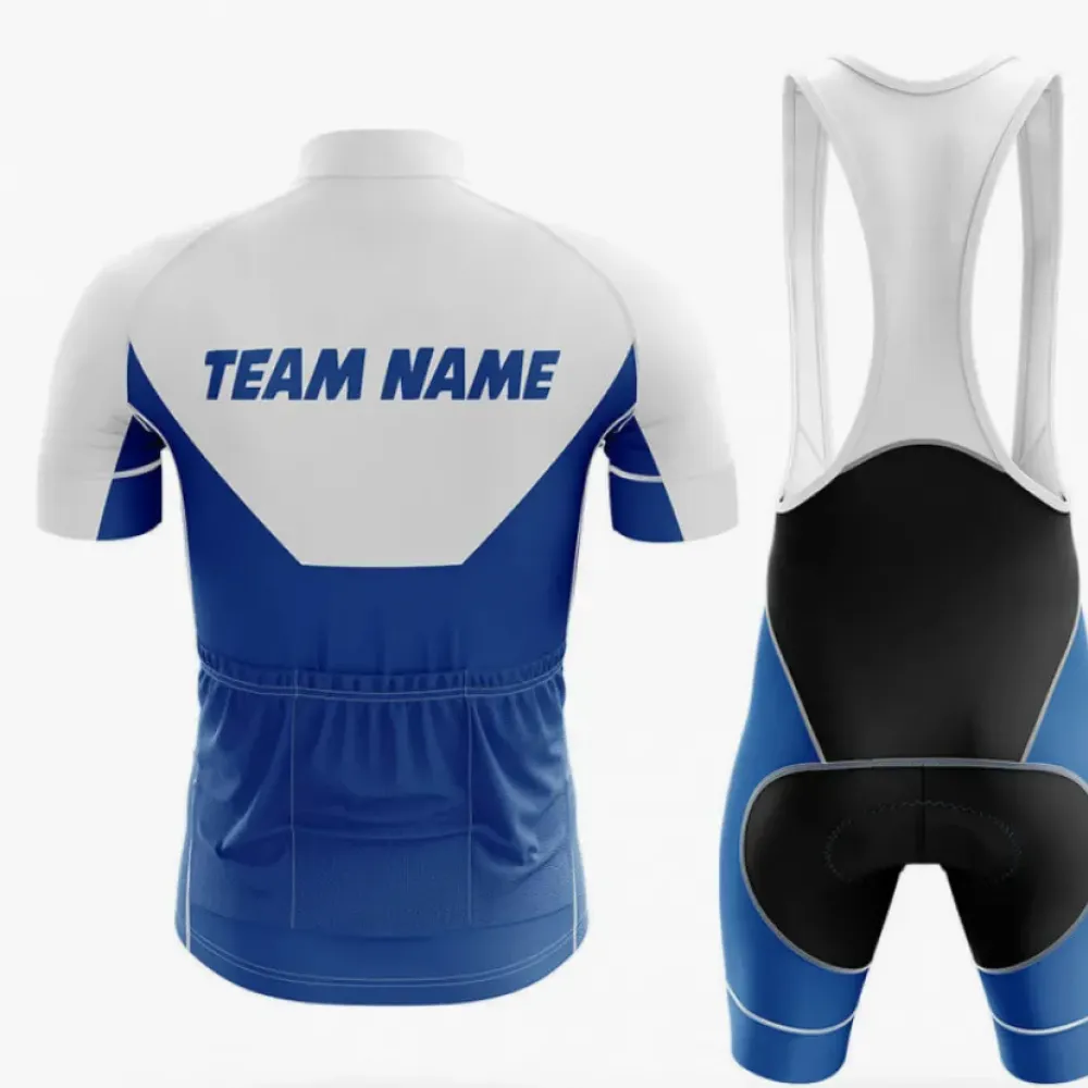 Cycling Bibs Custom Team Name Blue/White/Black