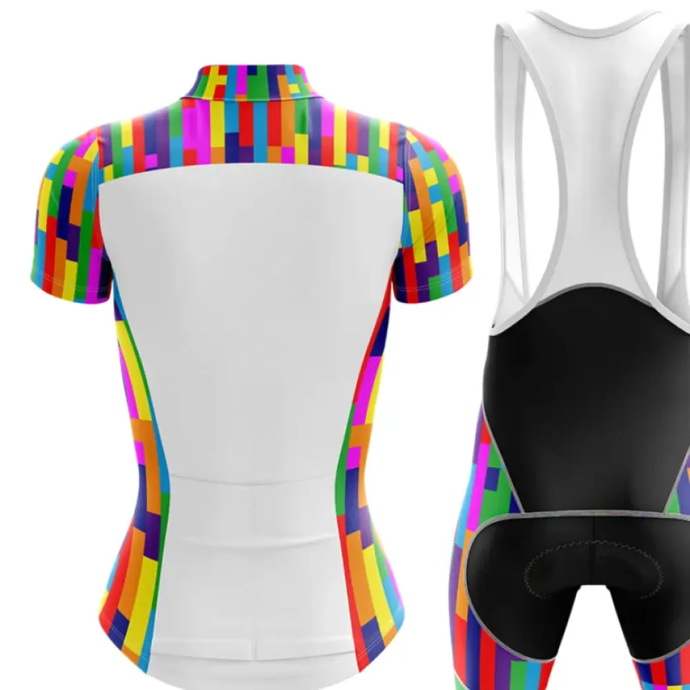 Lady Cycling Bibs Colorful Black/Green/Red