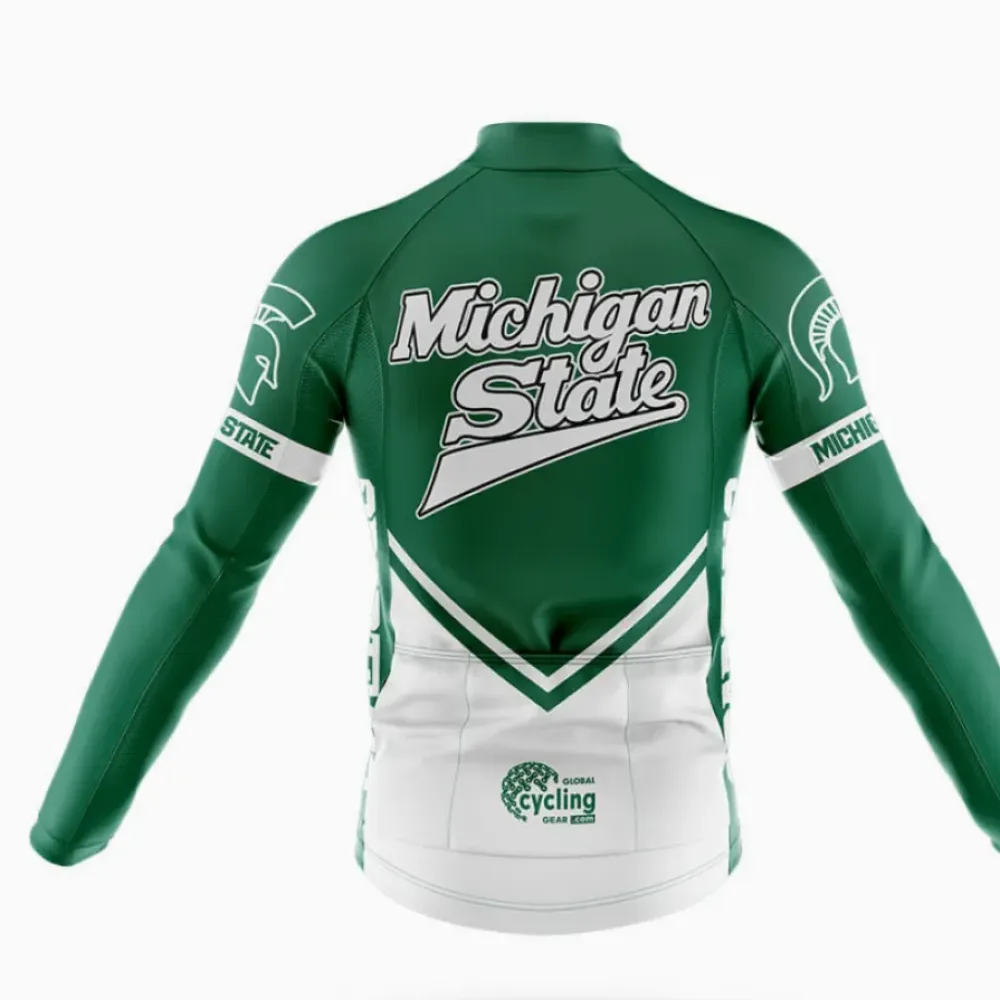 Michigan State Cycling Bibs Comfortable Green/White/Black
