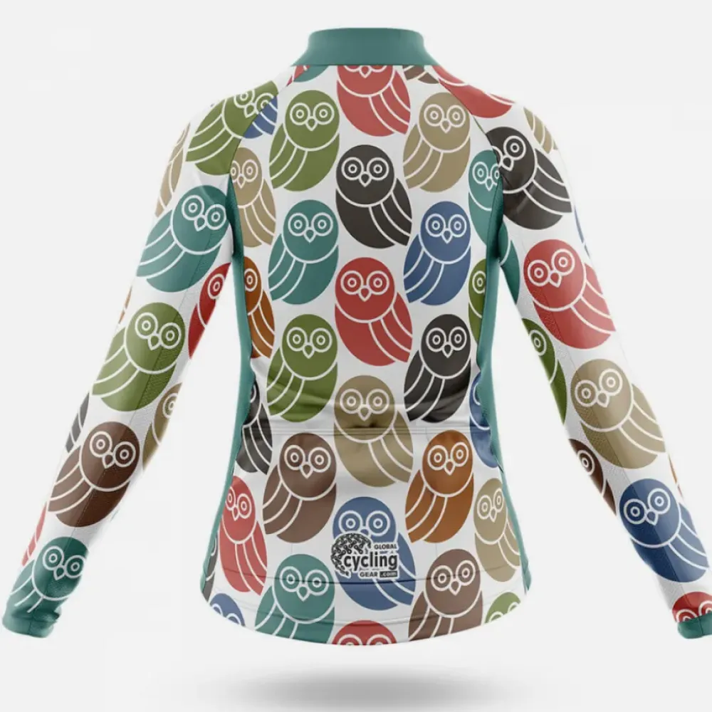 Cycling Bibs Retro Owl Colorful Owls Teal/Red/Green