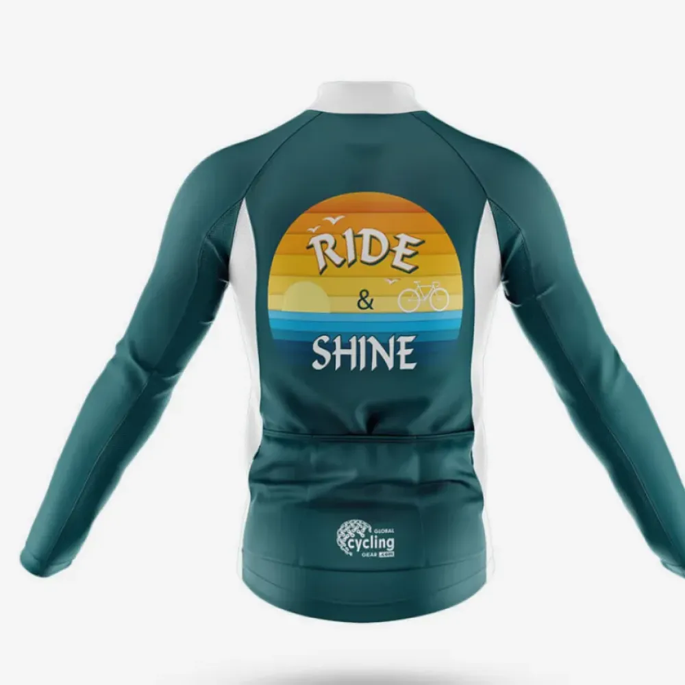 Ride And Shine Cycling Bibs Breathable Teal/White/Gold