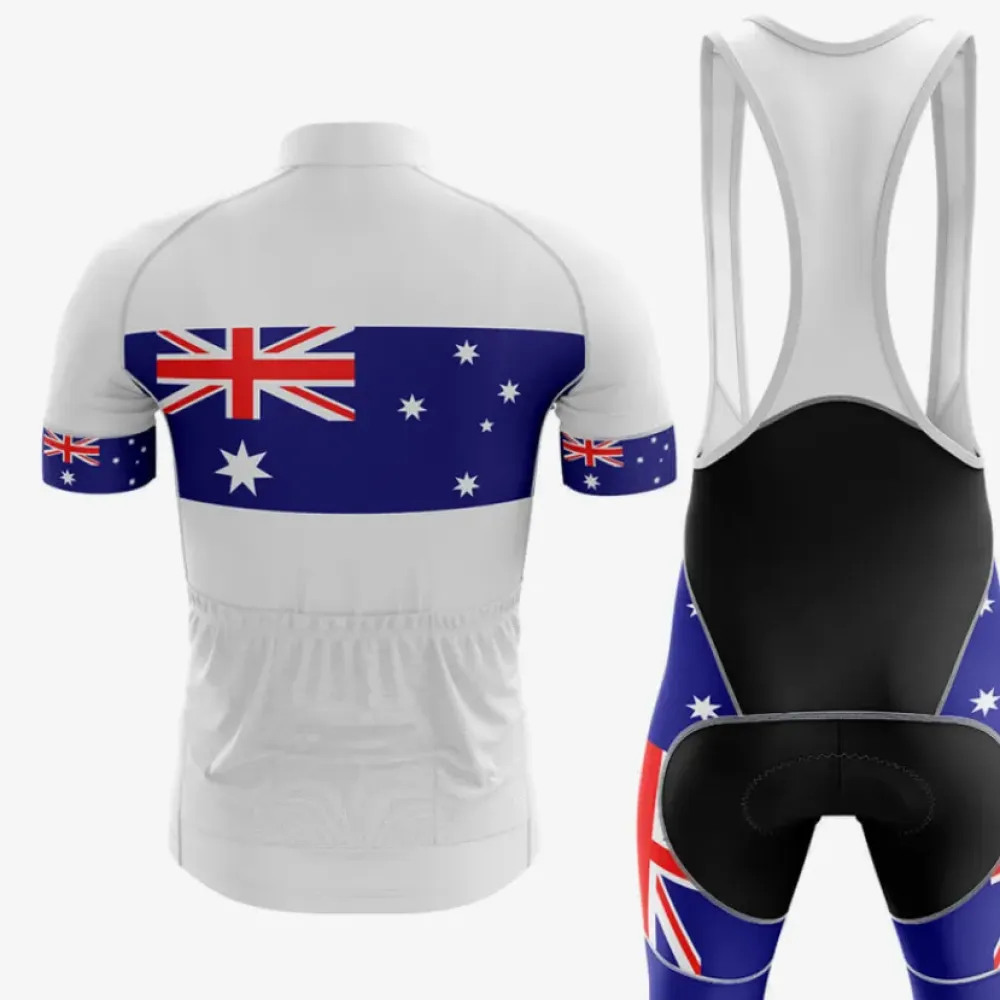 Australia V4 Cycling Kit Australian Flag White/Blue/Red