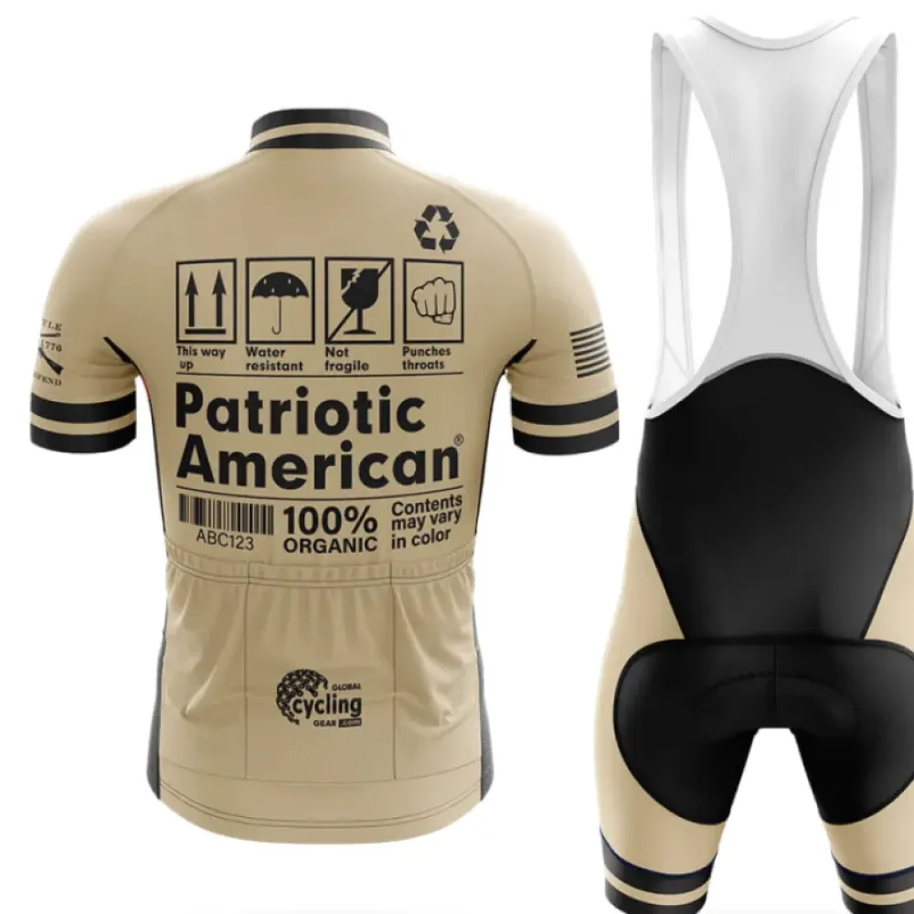 American Patriotic Cycling Jersey Tan/Black/Gold