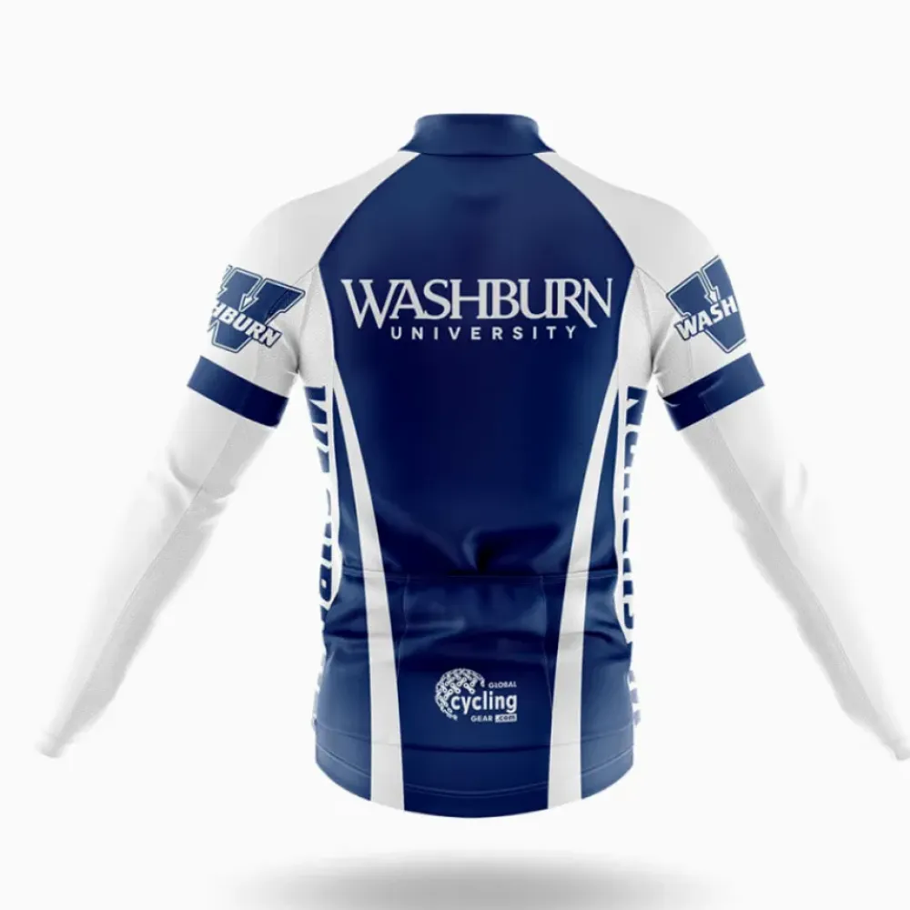 Washburn University Cycling Jersey Long Sleeve Navy/White/Blue