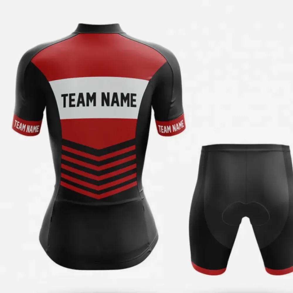 Custom Team Name V20 Red/Black/Grey Women's Cycling Shorts