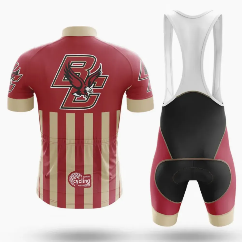 Boston College USA Long Sleeve Cycling Jersey Maroon/Gold/White