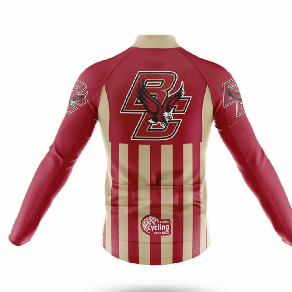 Boston College USA Long Sleeve Cycling Jersey Maroon/Gold/White
