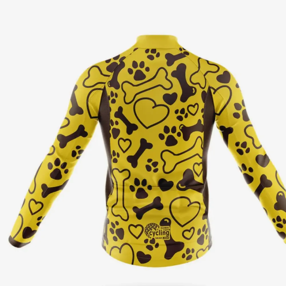Dog Lover Long Sleeve Cycling Jersey Ver.2 Yellow/Black/Brown