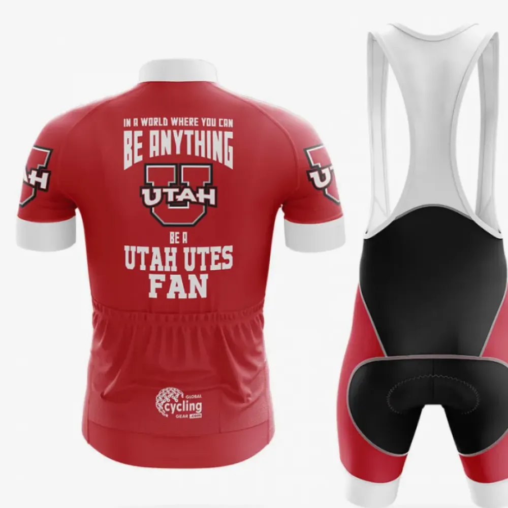 Utah Utes Fan Long Sleeve Cycling Jersey Red/White/Black
