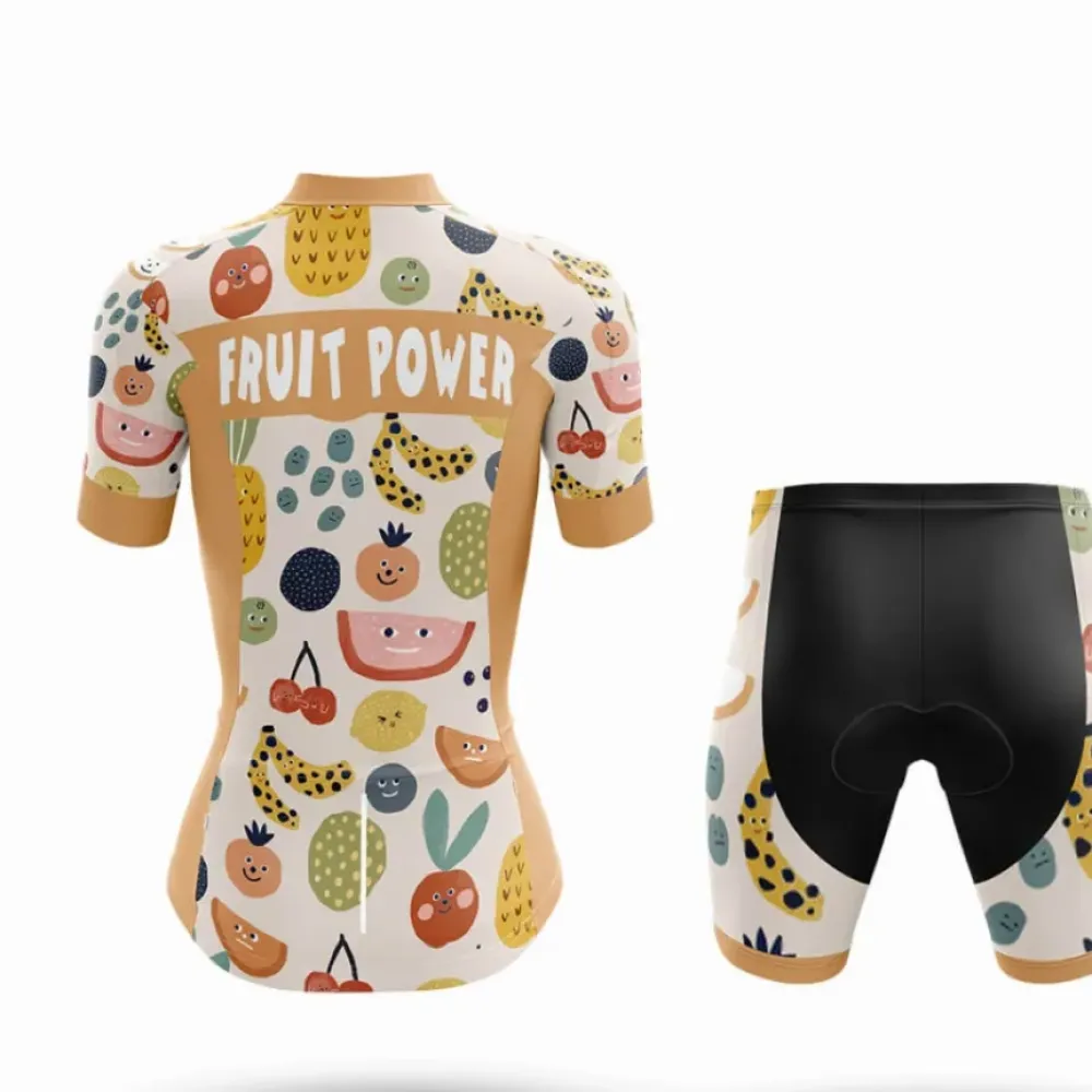 Fruit Power Long Sleeve Cycling Jersey Banana/Green/White