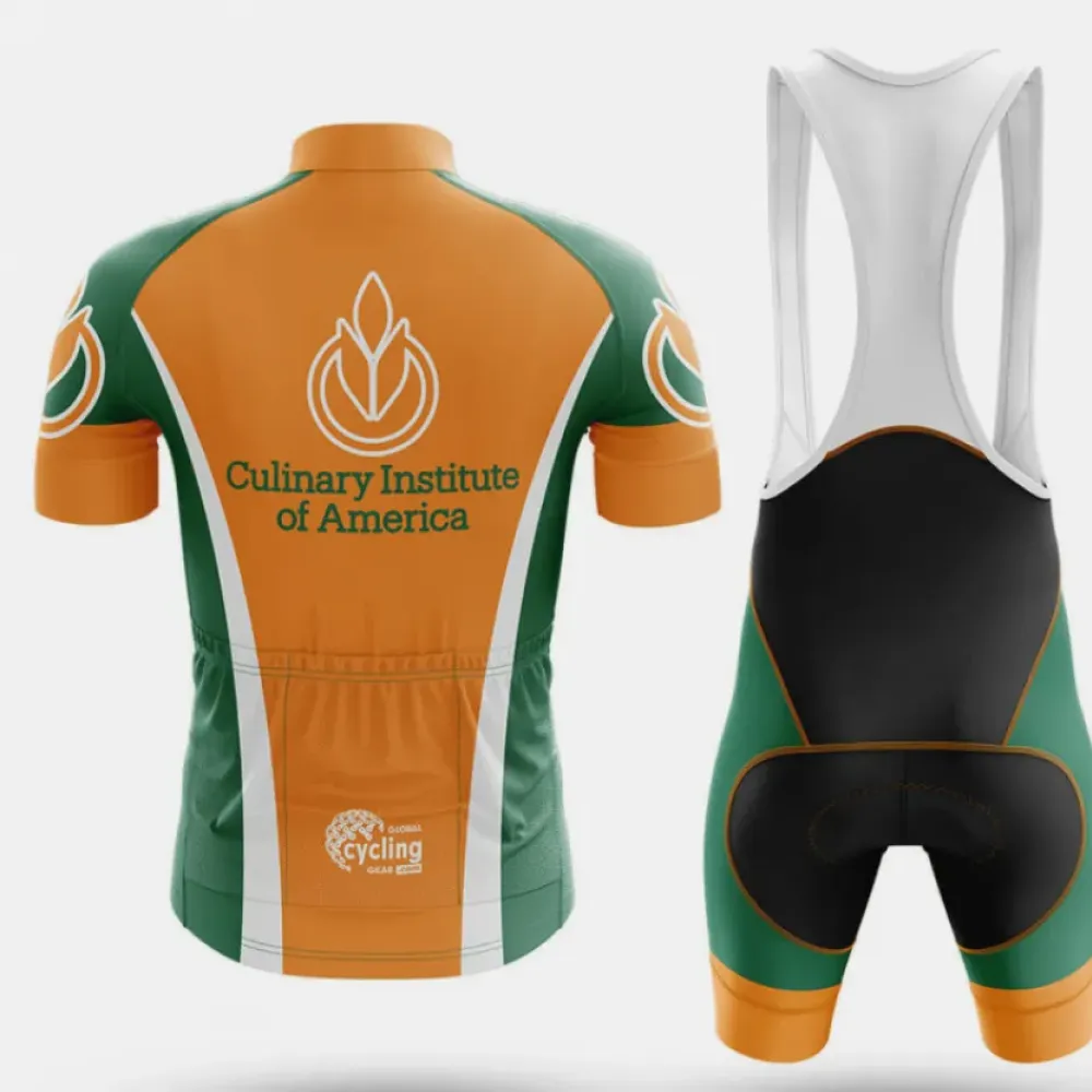 Culinary Institute of America Cycling Jersey Green/Orange/White