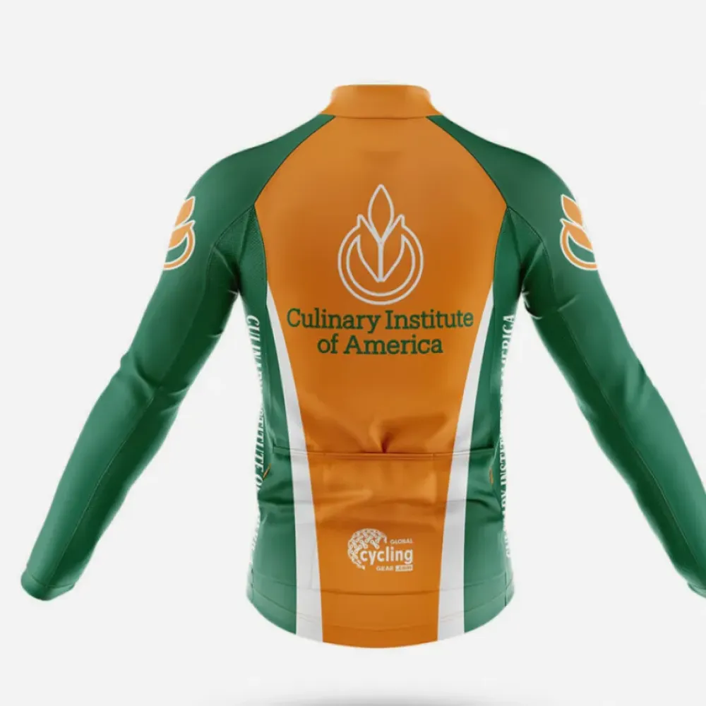 Culinary Institute of America Cycling Jersey Green/Orange/White