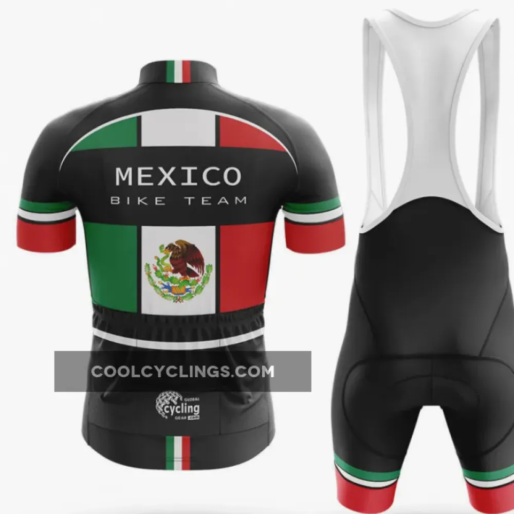Mexico Bike Team Long Sleeve Cycling Jersey Black/Green/Red