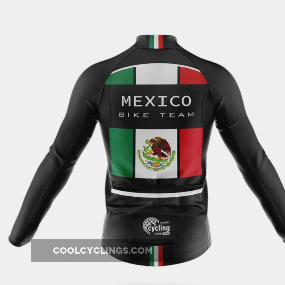 Mexico Bike Team Long Sleeve Cycling Jersey Black/Green/Red