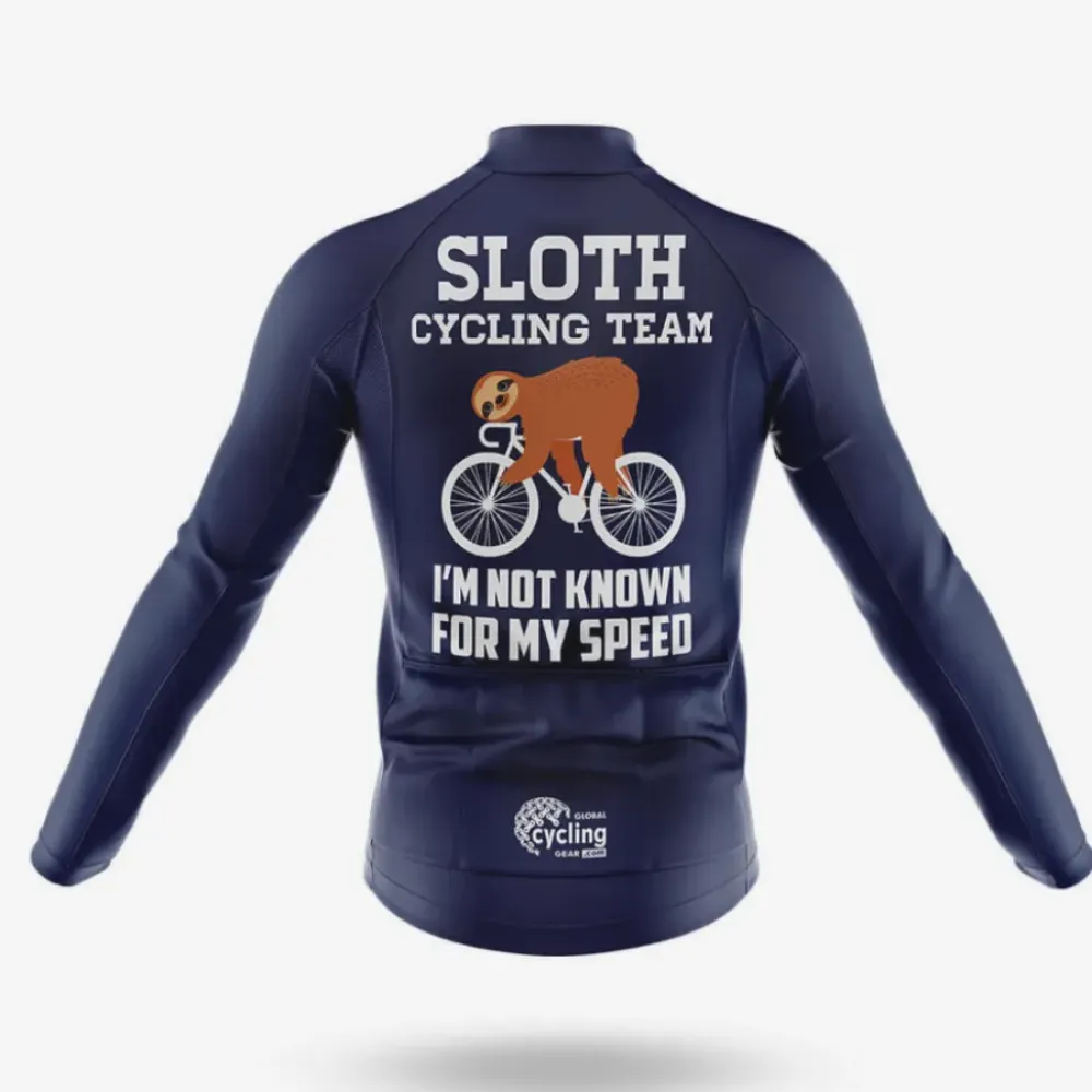 Sloth Cycling Team Long Sleeve Navy/White/Brown