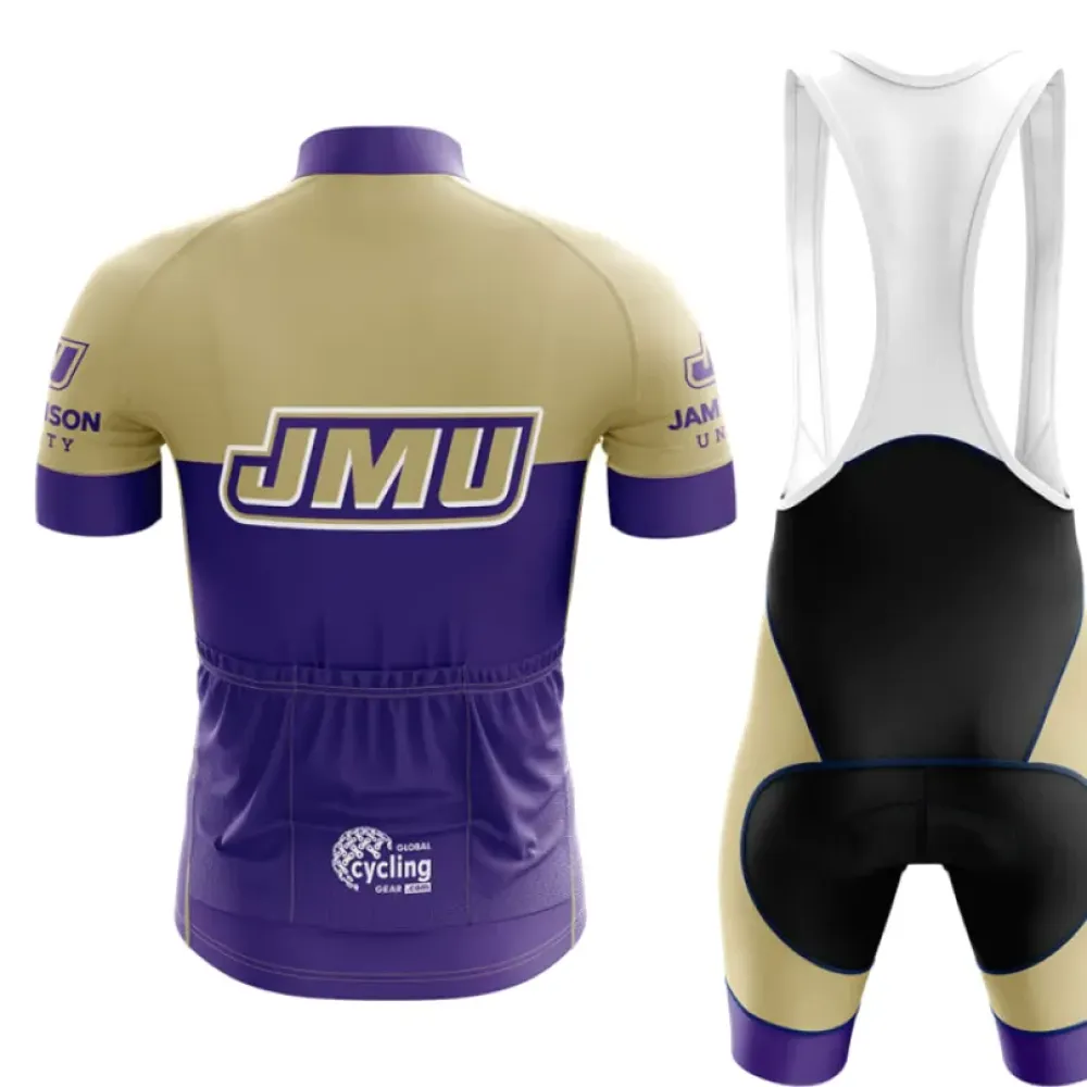James Madison University Long Sleeve Cycling Jersey Gold/Purple/White