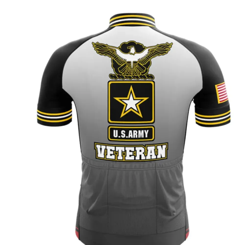 US Army Premium Cycling Jersey Veteran Black/Grey/Yellow