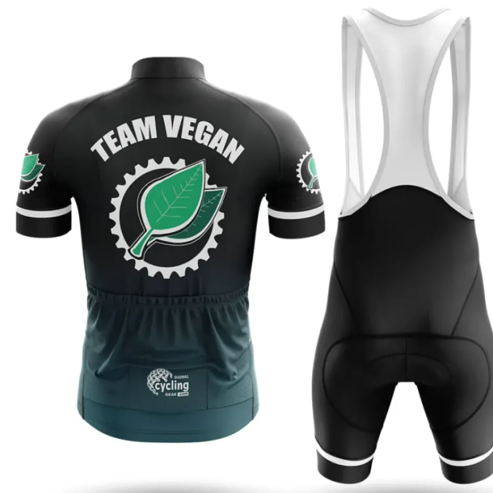 Team Vegan Cycling Bibs Ver.3 Breathable Black/Green/White