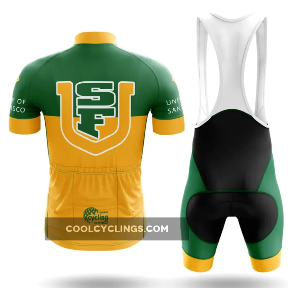 San Francisco University Long Sleeve Cycling Jersey Green/Yellow/White