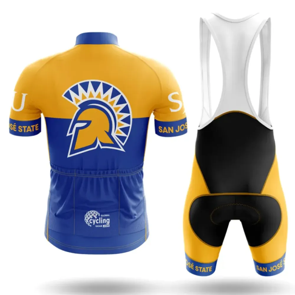San José State University Long Sleeve Cycling Jersey Blue/Yellow/Gold